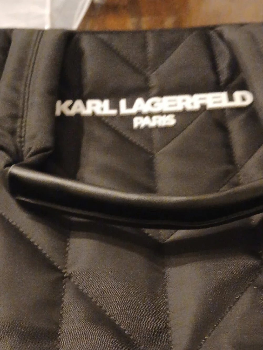 Karl Lagerfeld Black Quilted Tote with Top Handles Tote Bag NWOT Hugh